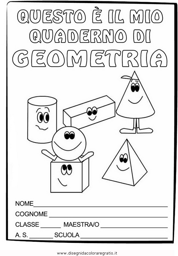 Disegno Copertina Quaderno Geometria Categoria Alfabeto Da Colorare