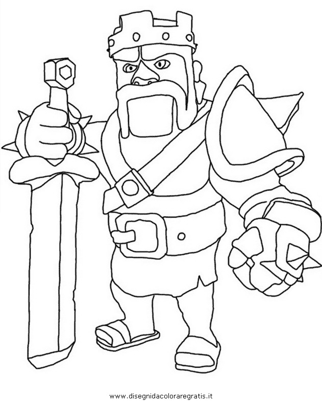 Disegno Clashofclans Barbarianking 001 Personaggio Cartone Animato Da Colorare