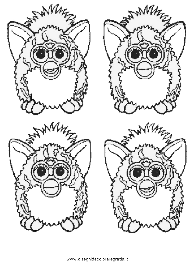 Disegno furby_3: personaggio cartone animato da colorare