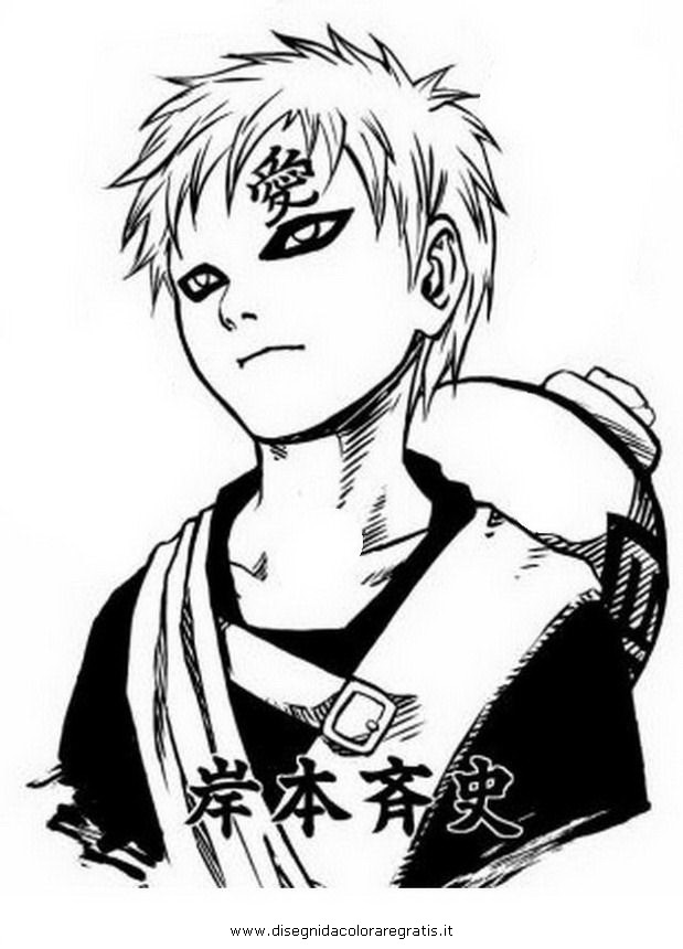 Disegno Naruto Gaara 0 Personaggio Cartone Animato Da Colorare