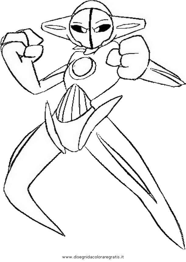 Disegno deoxys  1 personaggio cartone animato da colorare