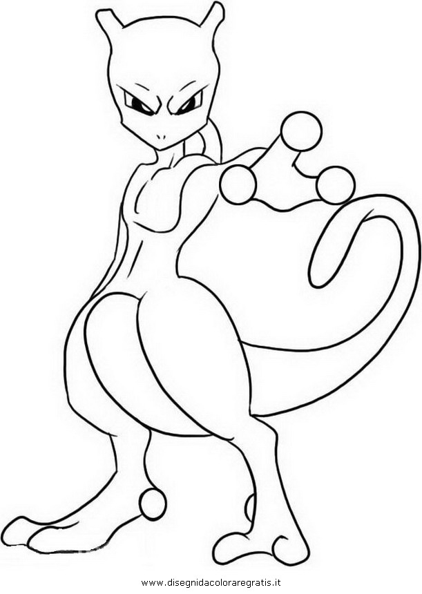 Disegno Pokemon Mewtwo Personaggio Cartone Animato Da Colorare