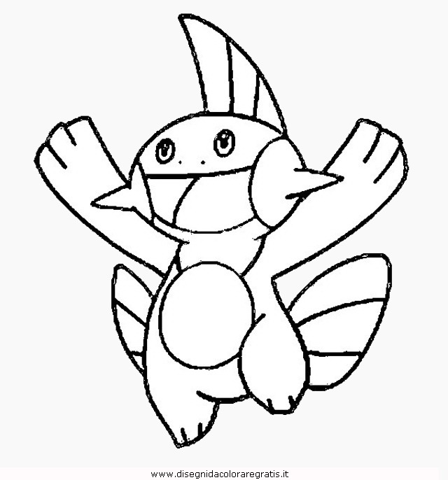 Disegno pokemon_marshtomp: personaggio cartone animato da colorare