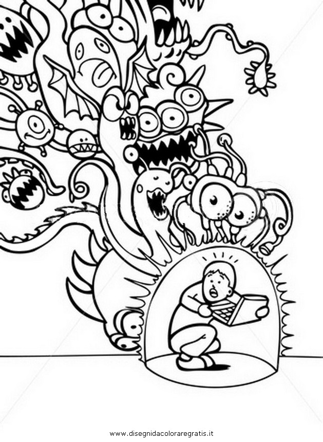 Disegno Virus Attack 6 Personaggio Cartone Animato Da Colorare