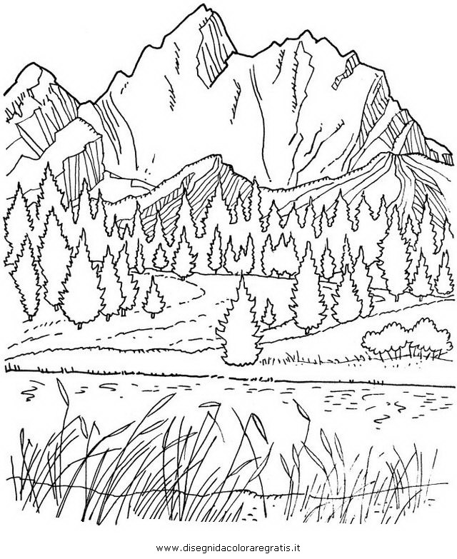 Disegno Montagna Montagne Misti Da Colorare