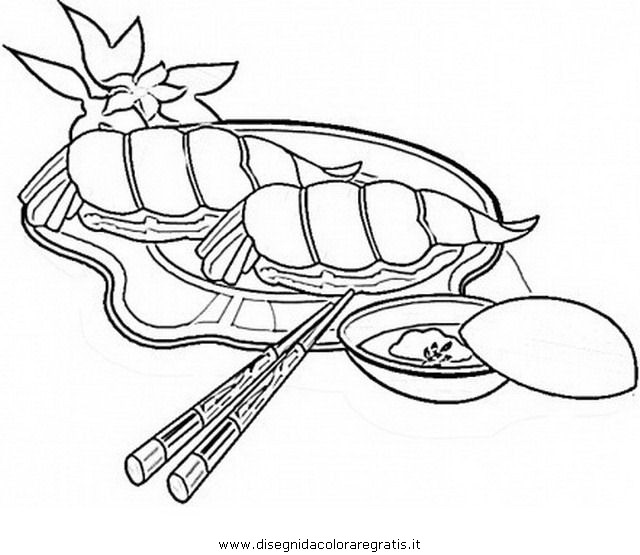 Disegno Sushi 4 Misti Da Colorare