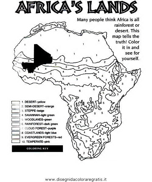 Disegno Africa Categoria Nazioni Da Colorare