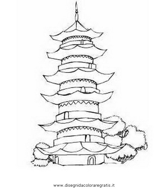 Disegno Pagoda 04 Categoria Nazioni Da Colorare