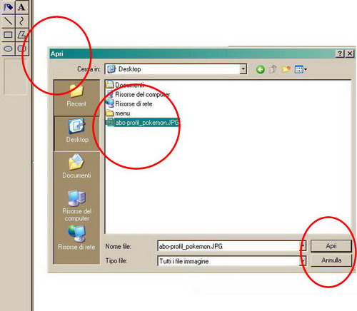 aprire il disegno con Paint